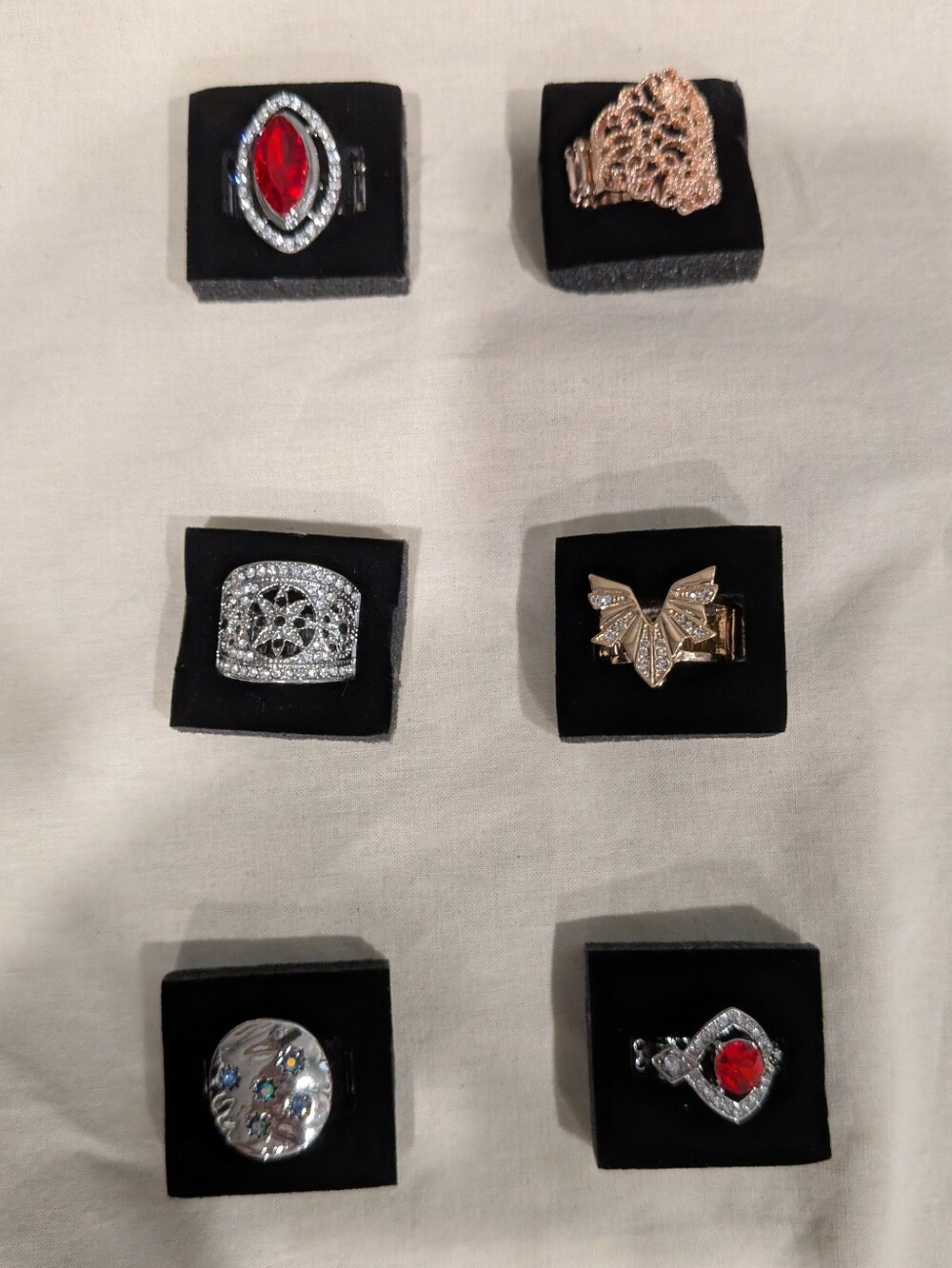 paparazzi Red and Gold Mixed Ring Set - Six Piece Sparkle Collection